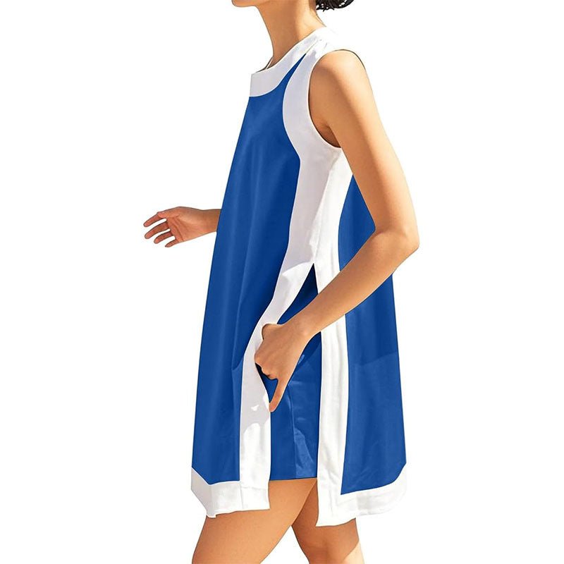Side-slit tank top and shorts matching set
