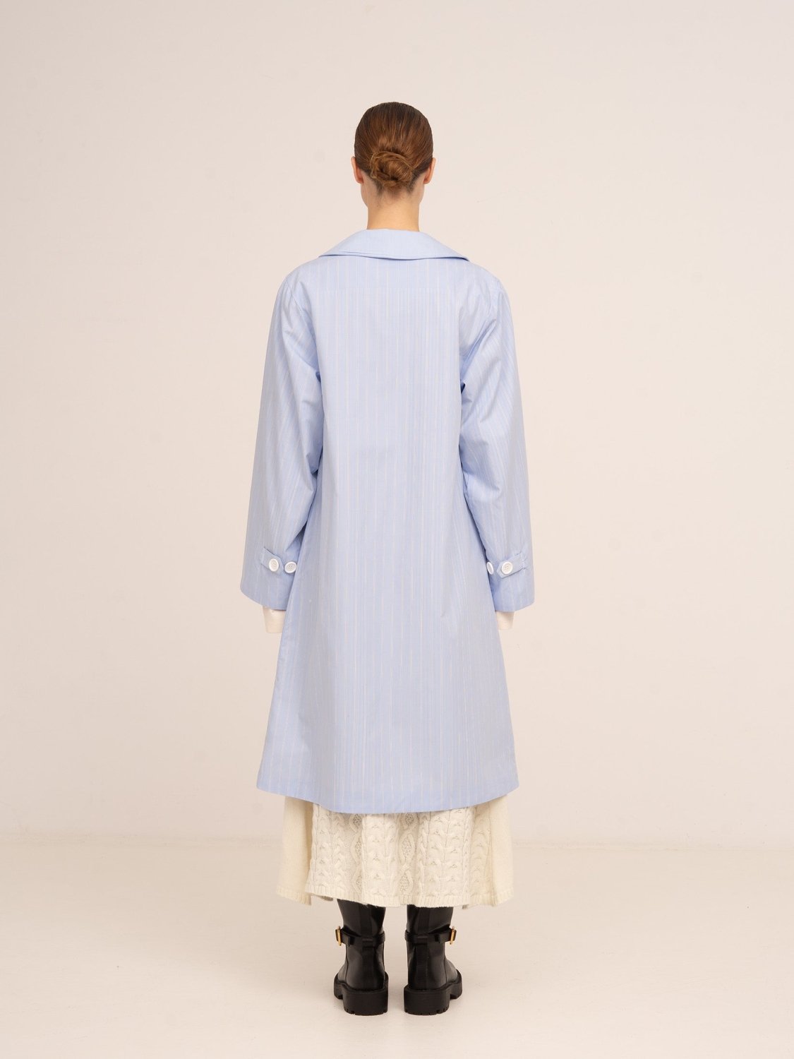 Hunter Striped Blue Trench Coat