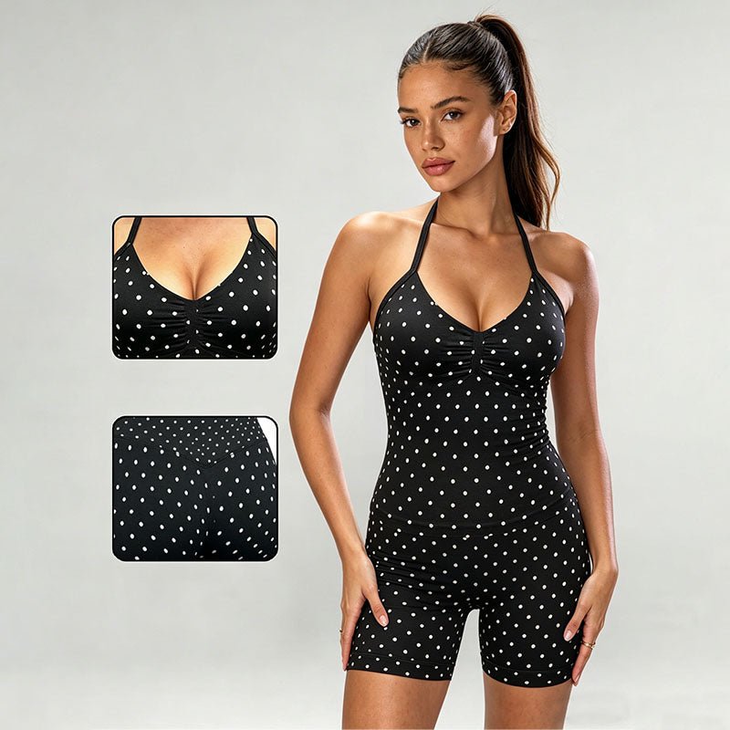 Ruched camisole and butt-lifting shorts activewear set