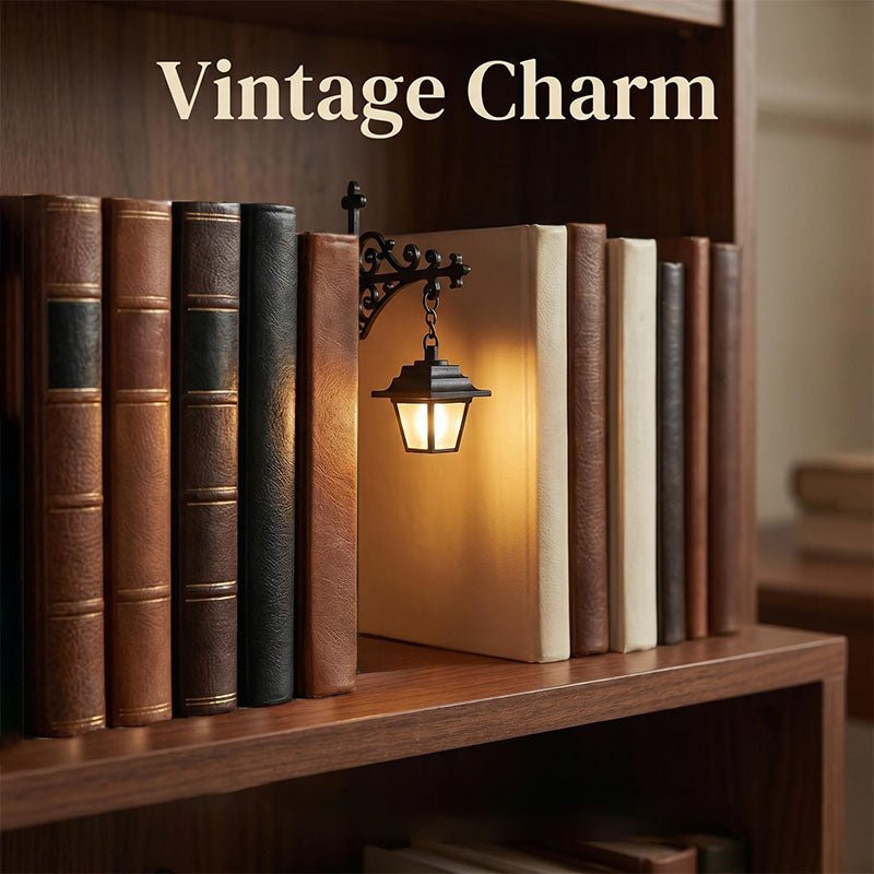 Vintage-style decorative bookshelf light