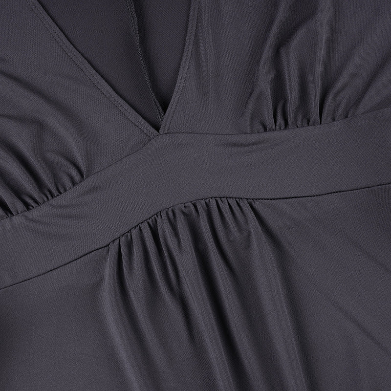 The Elara Ruched V-Neck Batwing Top