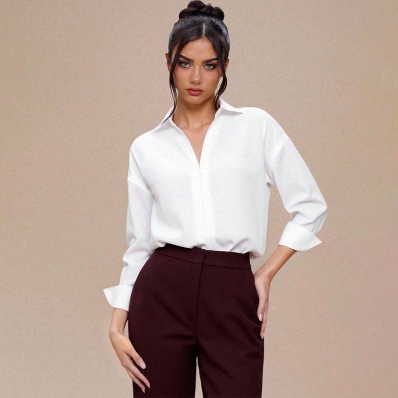 Relaxed-fit collared shirt jumpsuit