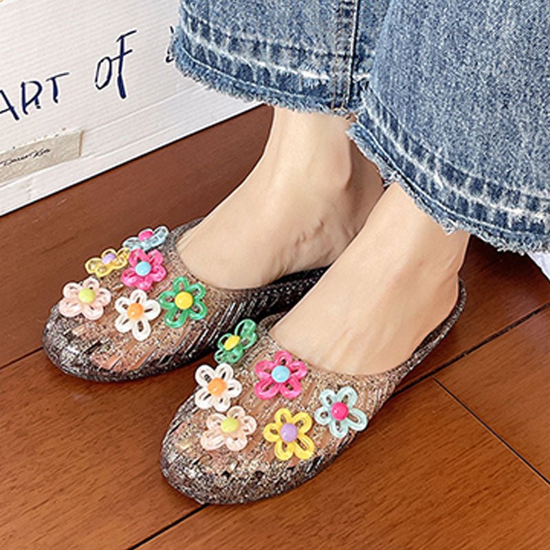Cute flower-adorned transparent slides