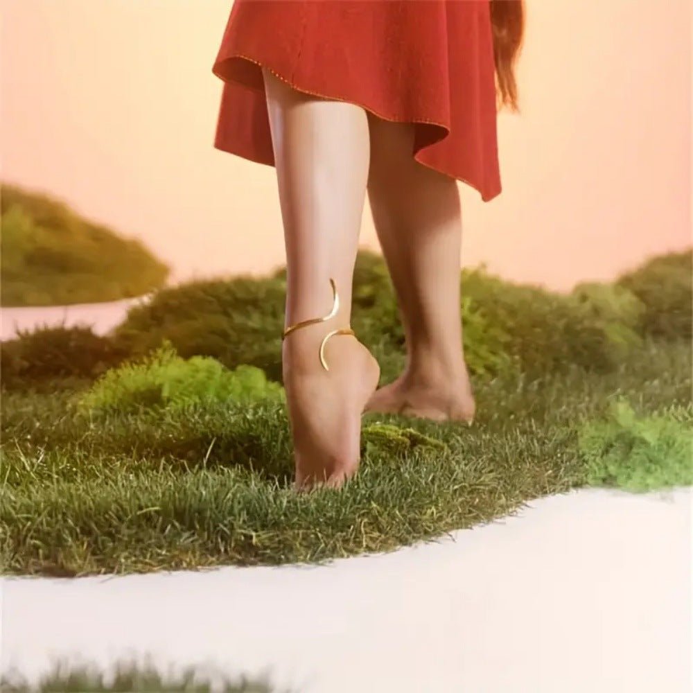 Simple geometric adjustable anklet bracelet