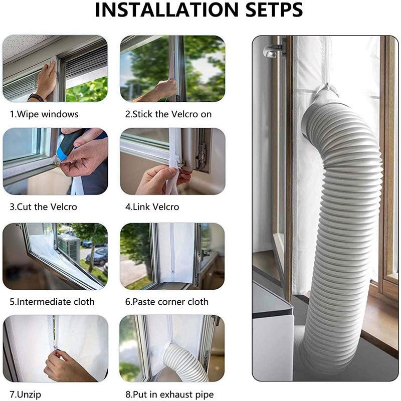 Portable air conditioner window exhaust sealing cloth