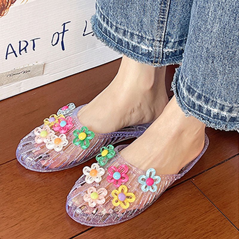 Cute flower-adorned transparent slides