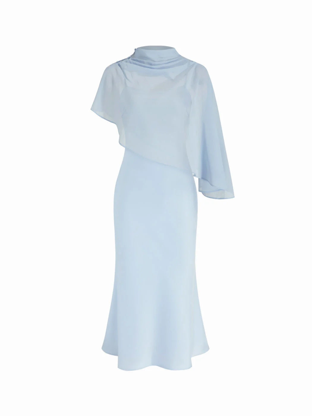 The Elara Celeste Cape Maxi Dress