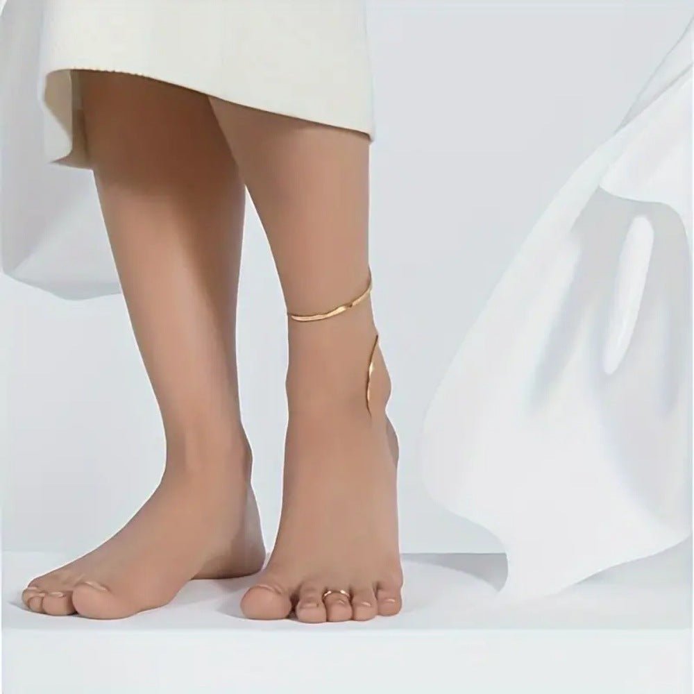 Simple geometric adjustable anklet bracelet