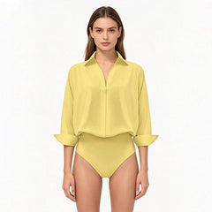 Relaxed-fit collared shirt jumpsuit