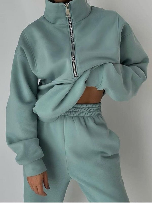 Fleece Sports Street Casual Fashion Two-Piece Sweatshirt