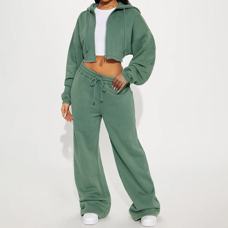 Loose-fit casual hoodie and sweatpants set
