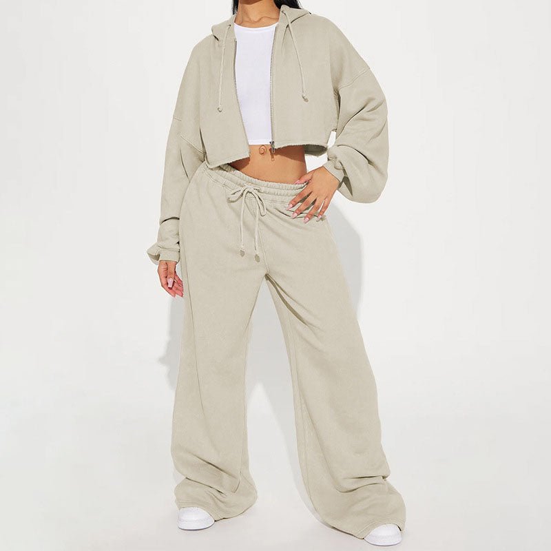 Loose-fit casual hoodie and sweatpants set