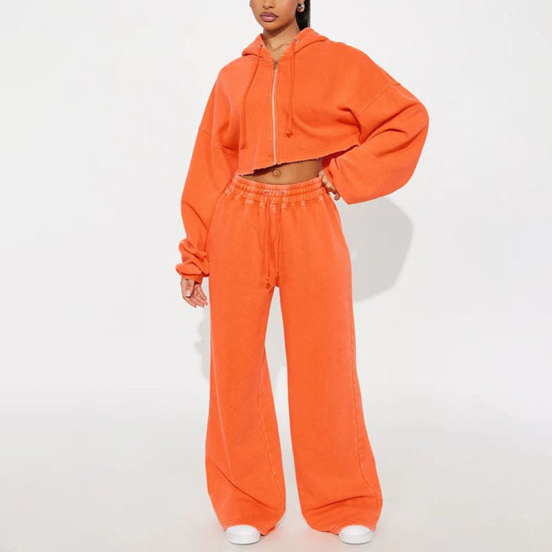 Loose-fit casual hoodie and sweatpants set