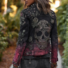 Women's Halloween Moto Black Jacket | Winter