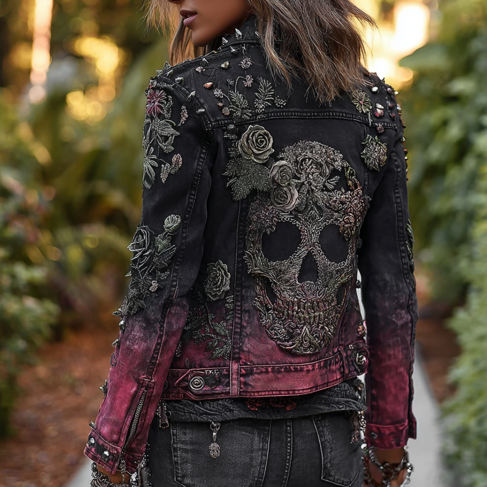 Women's Halloween Moto Black Jacket | Winter