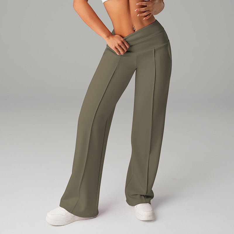 High-waisted wide-leg flared casual yoga pants