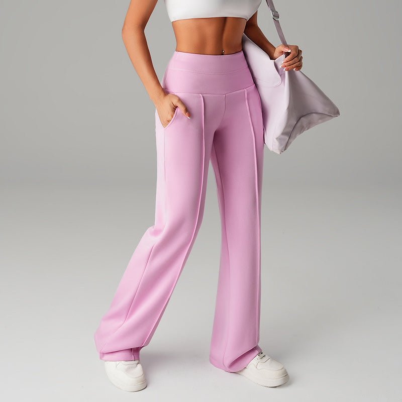 High-waisted wide-leg flared casual yoga pants