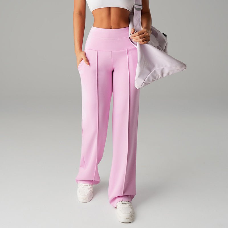 High-waisted wide-leg flared casual yoga pants