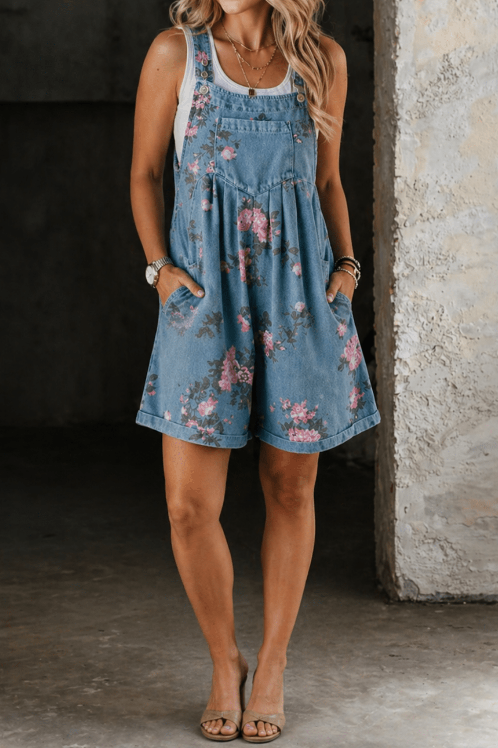 Marvina | Floral Denim Jumpsuit