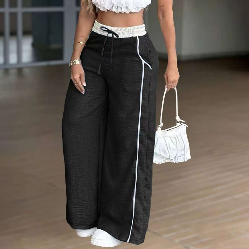 High-waisted patch pocket straight-leg pants