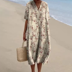 Marlee™ | Soft Breeze Floral Midi Dress