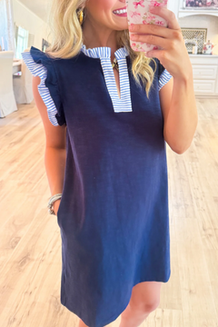 Navy Solid Close-Up Dress
