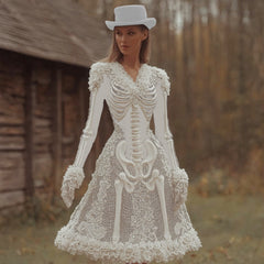 Women's Long Sleeve Gothic Midi Dress | Halloween