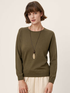 Extra-Fine Merino Wool Essential Crew Neck Knit Sweater BRIDGET