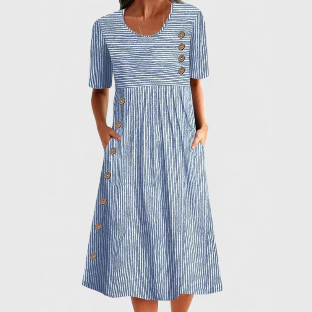 Agata | Striped Midi Dress