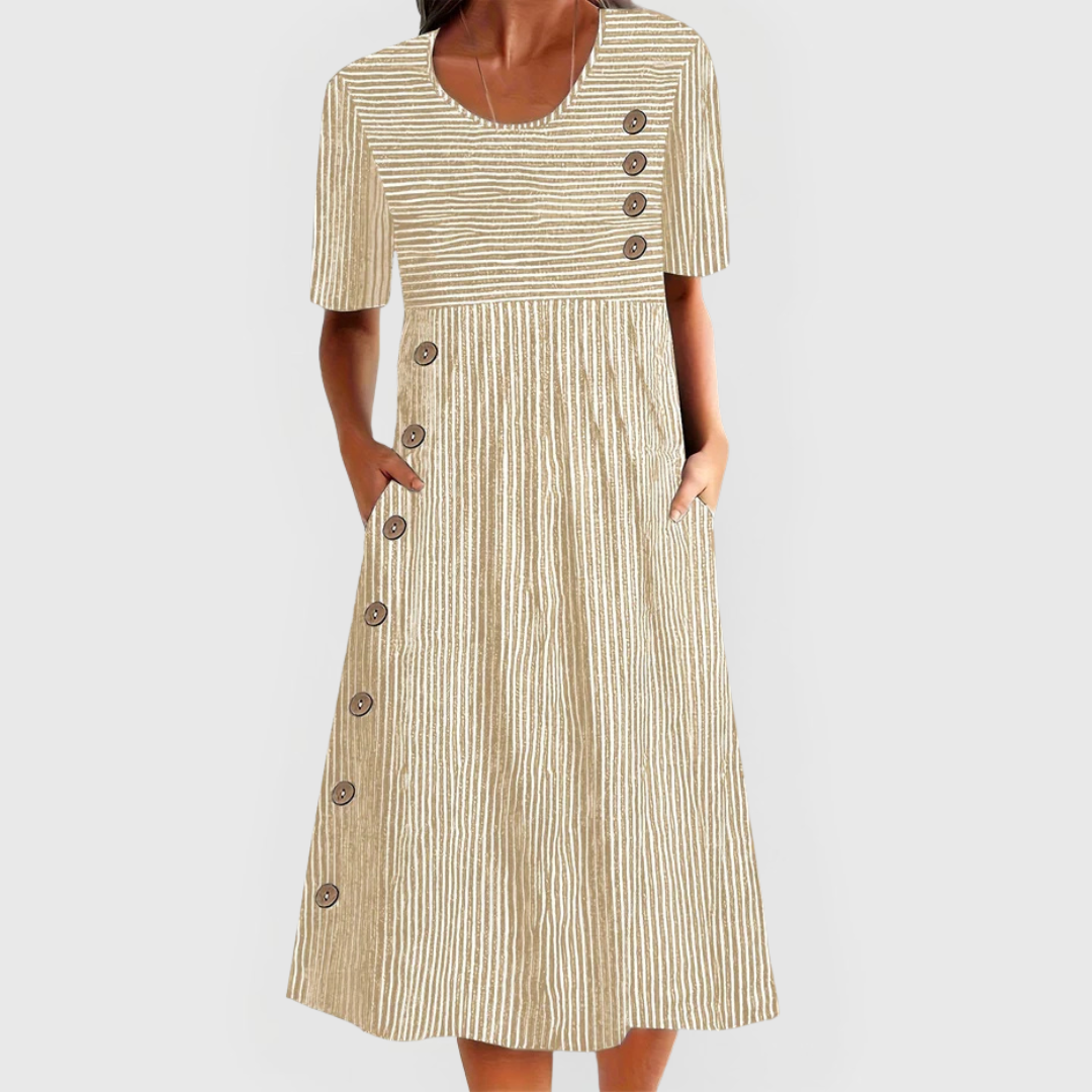 Agata | Striped Midi Dress