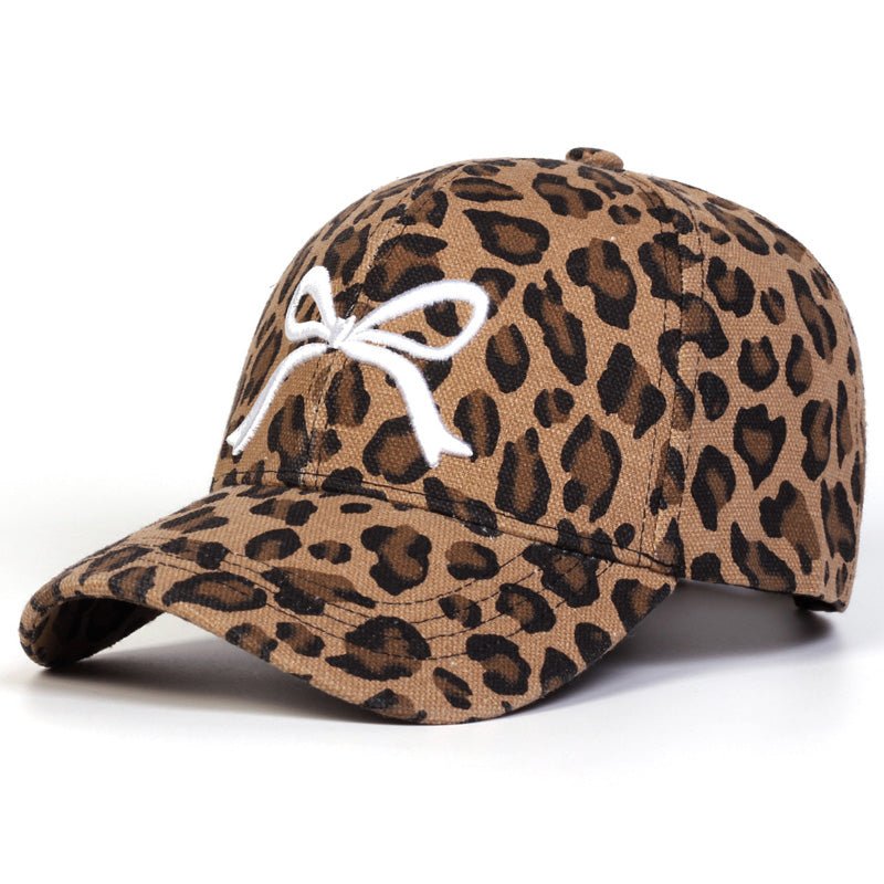 Leopard Print Bow Accent Baseball Cap