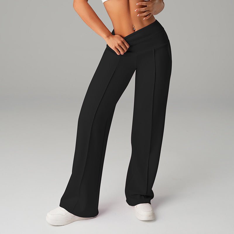 High-waisted wide-leg flared casual yoga pants