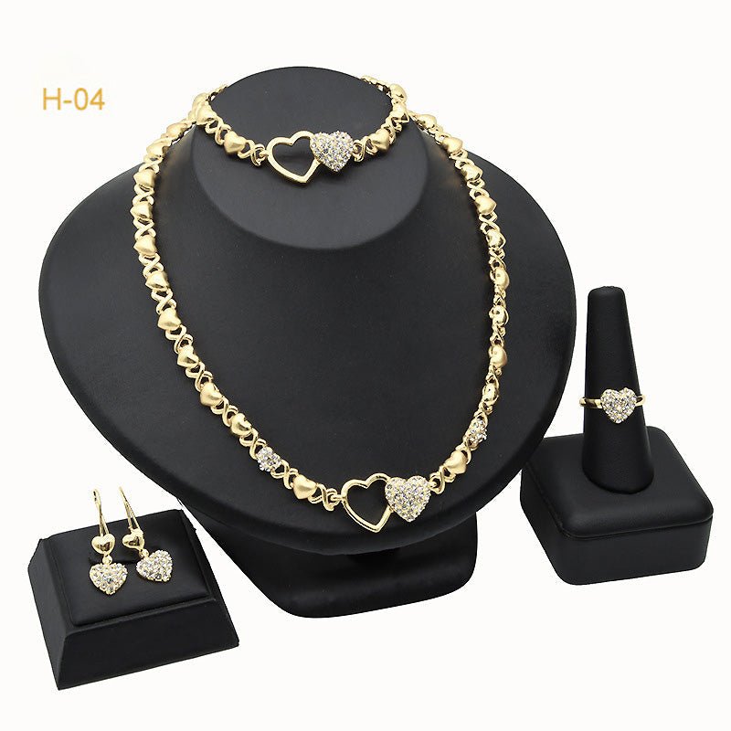 Romantic Heart Rhinestone Jewelry Set