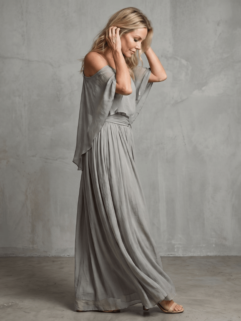 Marisol | Layered Drape Cold Shoulder Top Wide Leg Set