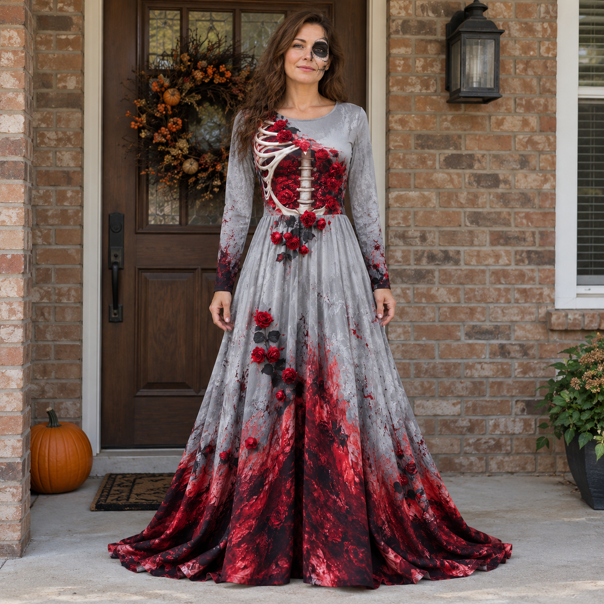Women's Long Sleeve Maxi Dress | Halloween