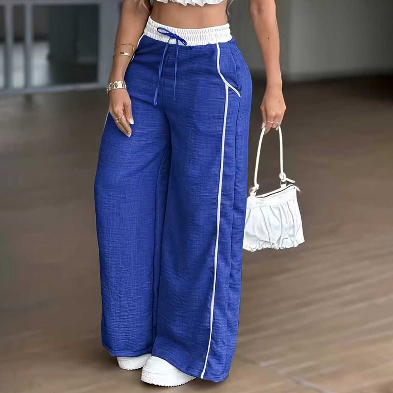 High-waisted patch pocket straight-leg pants