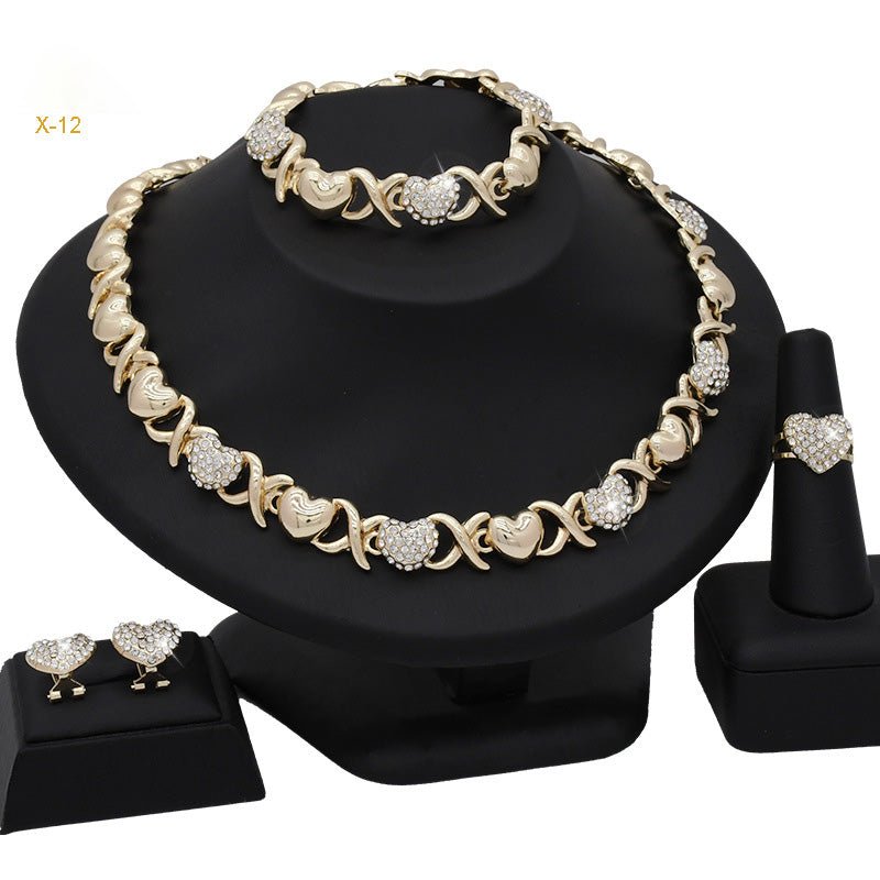 Romantic Heart Rhinestone Jewelry Set