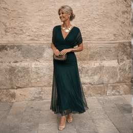 Norma - Off-Shoulder Chiffon Wrap Dress  | FINAL SALE