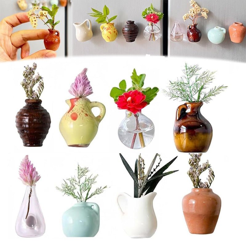 3D Mini Vase Fridge Magnets