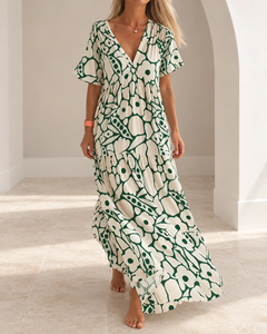 Coralie | Floral V-Neck Maxi Dress