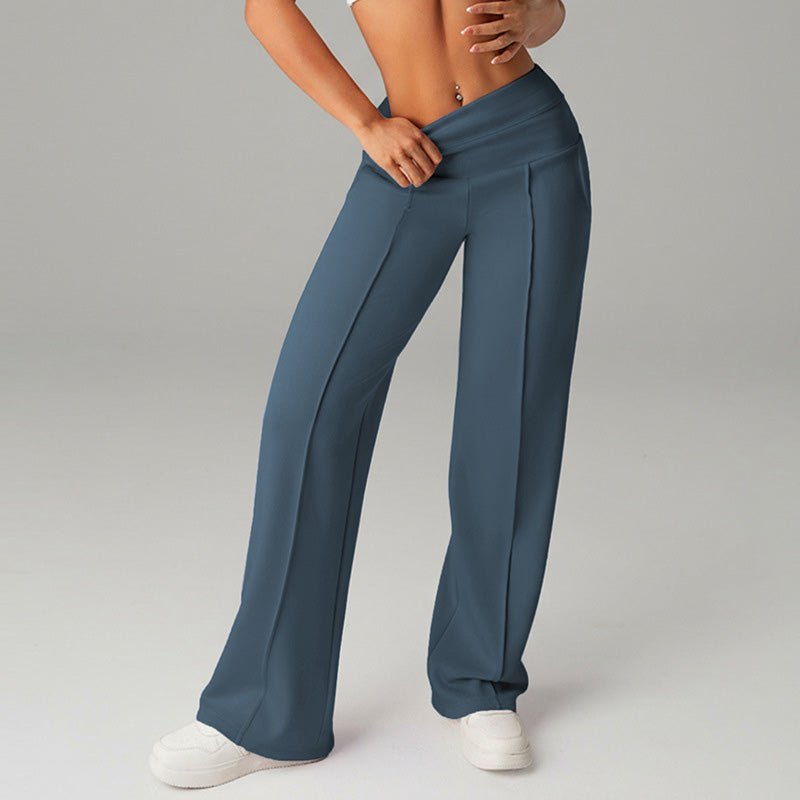 High-waisted wide-leg flared casual yoga pants