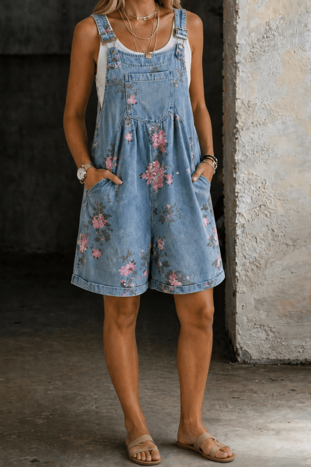 Marvina | Floral Denim Jumpsuit
