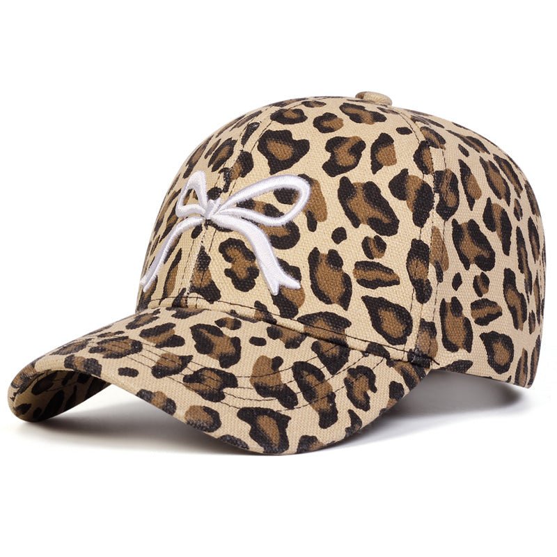 Leopard Print Bow Accent Baseball Cap