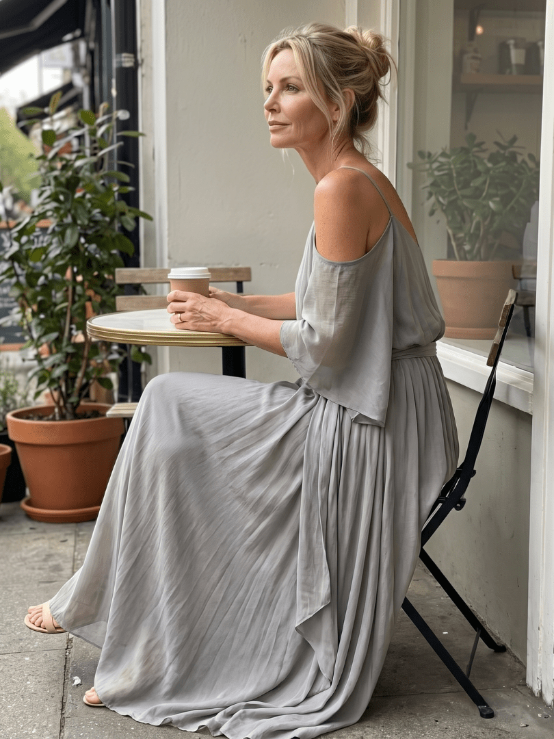 Marisol | Layered Drape Cold Shoulder Top Wide Leg Set