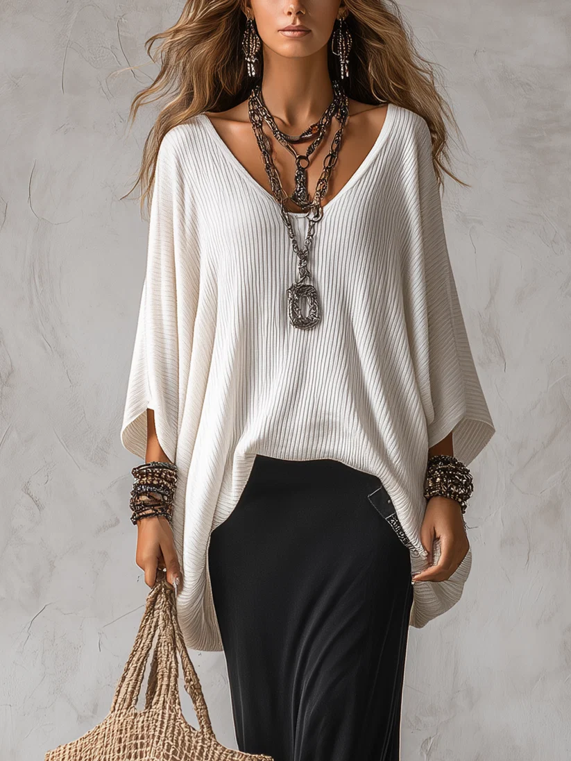 Black Cami Maxi Dress & White Cover‑Up Top Set