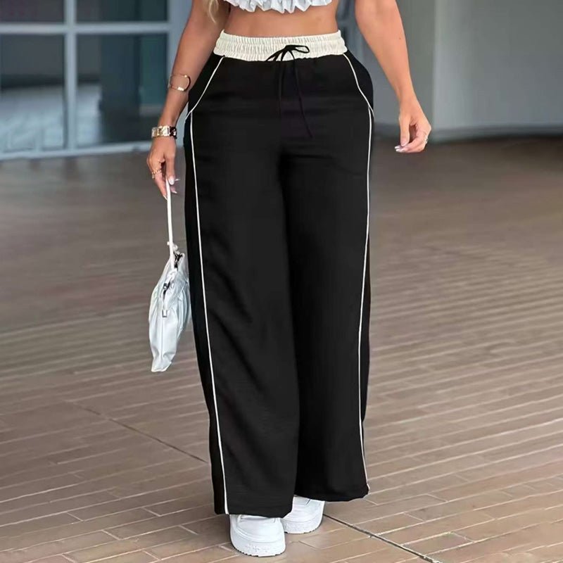 High-waisted patch pocket straight-leg pants