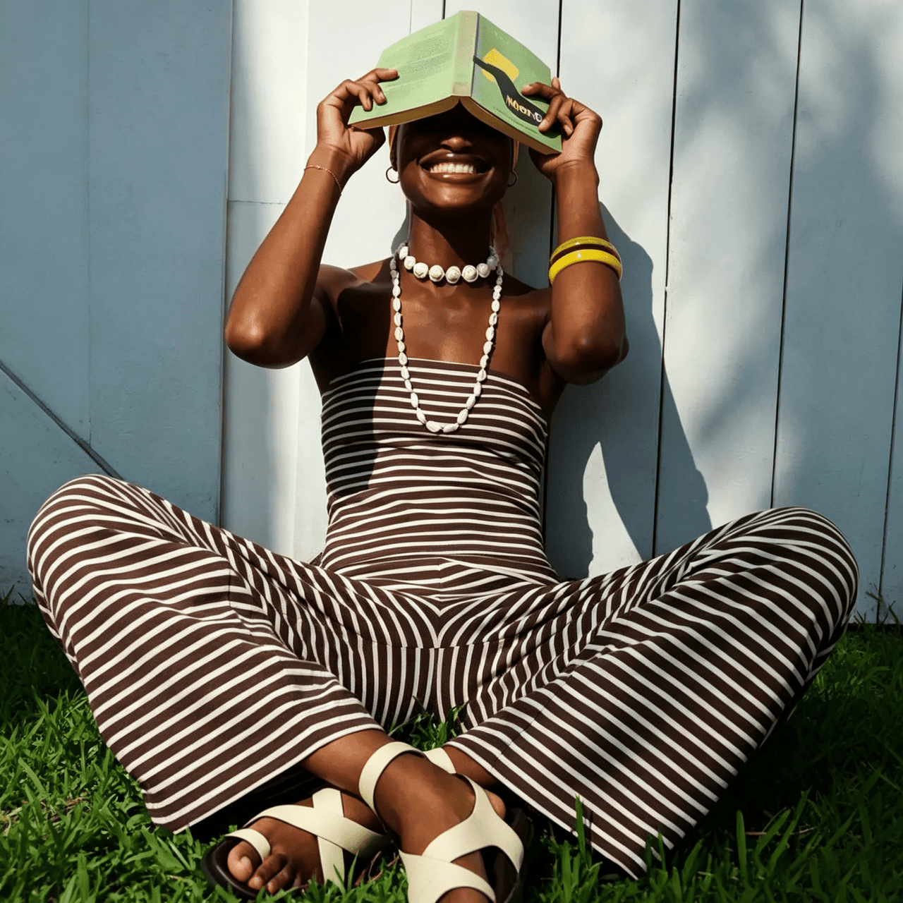 Striped Tube Top Wide Leg Pant Set
