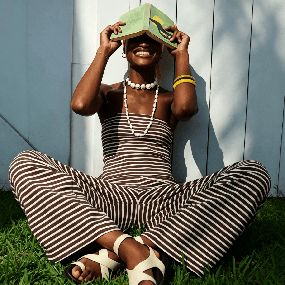 Striped Tube Top Wide Leg Pant Set