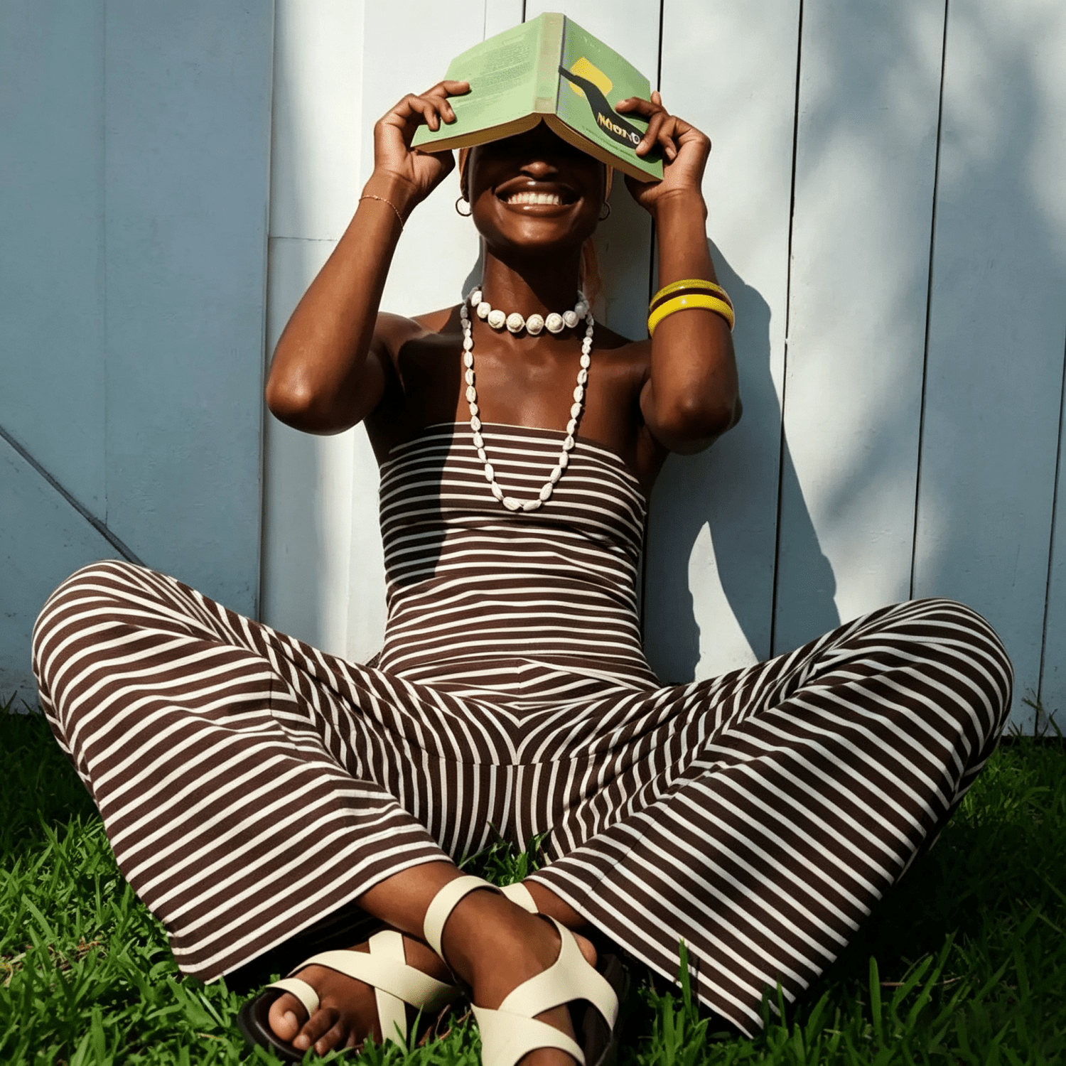 Striped Tube Top Wide Leg Pant Set