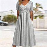 Women’s V-Neck Short Sleeve Long Dresses